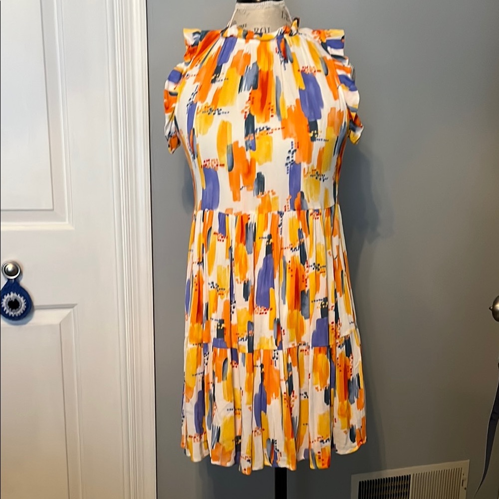 Colorful Abstract Print Women's Dress